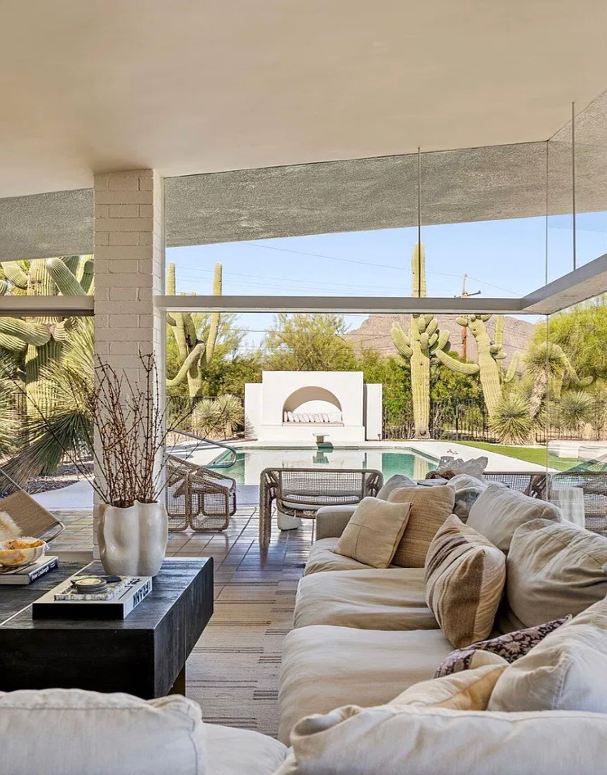 Comfortable Tucson living space with views of the Sonoran Desert